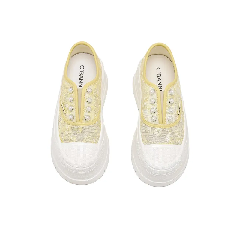 C°BANNER Casual Shoes Women's Low Top Pink Purple/Beige/Yellow-13