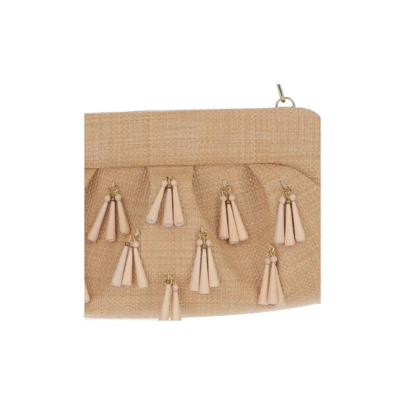 THEMOIRE Polyurethane One Shoulder Clutch Women's Light Umber-2