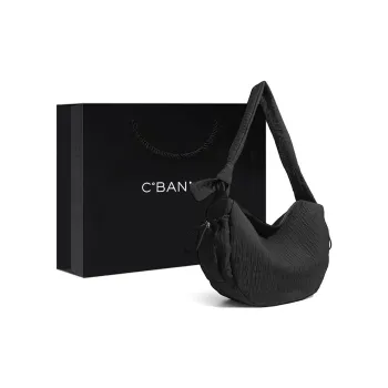 C°BANNER Fabric Shoulder Bag, Crossbody Bag, Canvas Bag Medium Size Women's Black/White