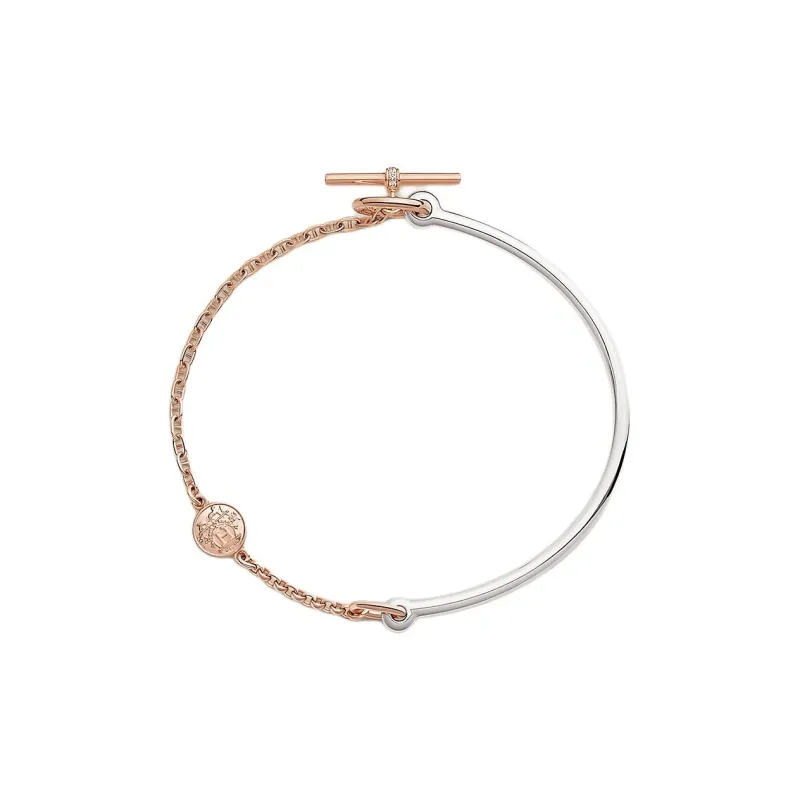 HERMES Sterling Silver Bracelets Unisex Silver/Rose Gold-0
