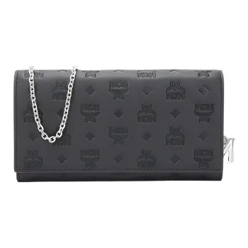 MCM Klara Leather Chain Bag, Shoulder Bag, Crossbody Bag, Wallet Large Size Women's Black