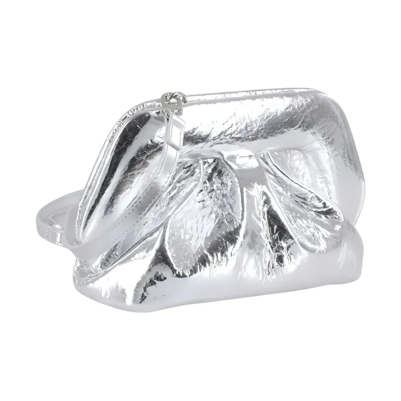 THEMOIRE GEA Polyurethane Clutch Women's Silver-2