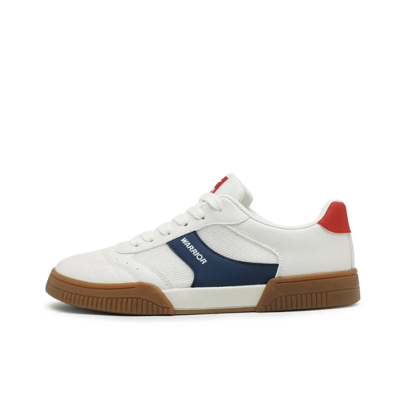 Warrior Coverage Abrasion Resistant, Breathable Low Top Skateboard Shoes Men's Beige Blue Red-0