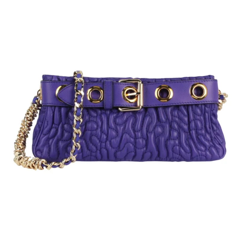 MOSCHINO Sheepskin Shoulder Bag Regular Women's Purple-0