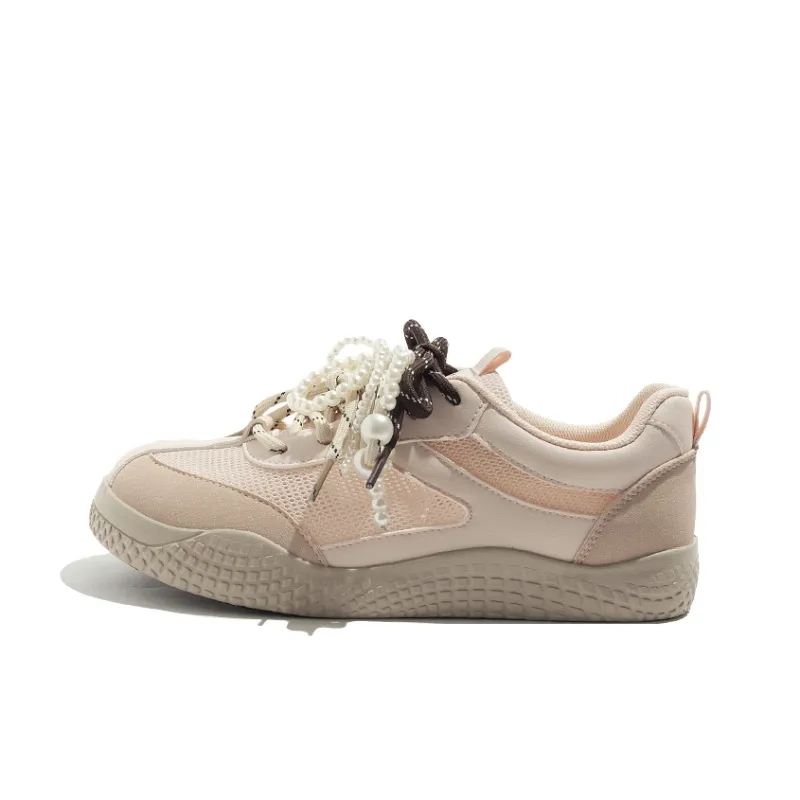 MEAKKEA Breathable And Lightweight Low Top Skateboard Shoes Women's Pink-1