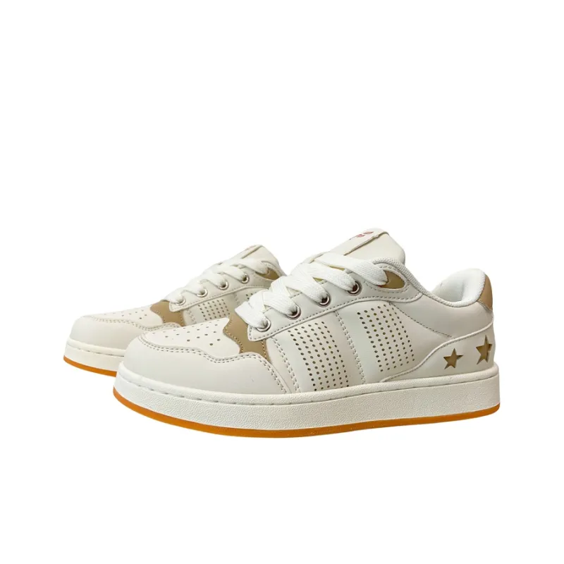 MQGAll Slip Resistant, Abrasion Resistant, Breathable Low Top Skateboard Shoes Unisex Beige Yellow-2