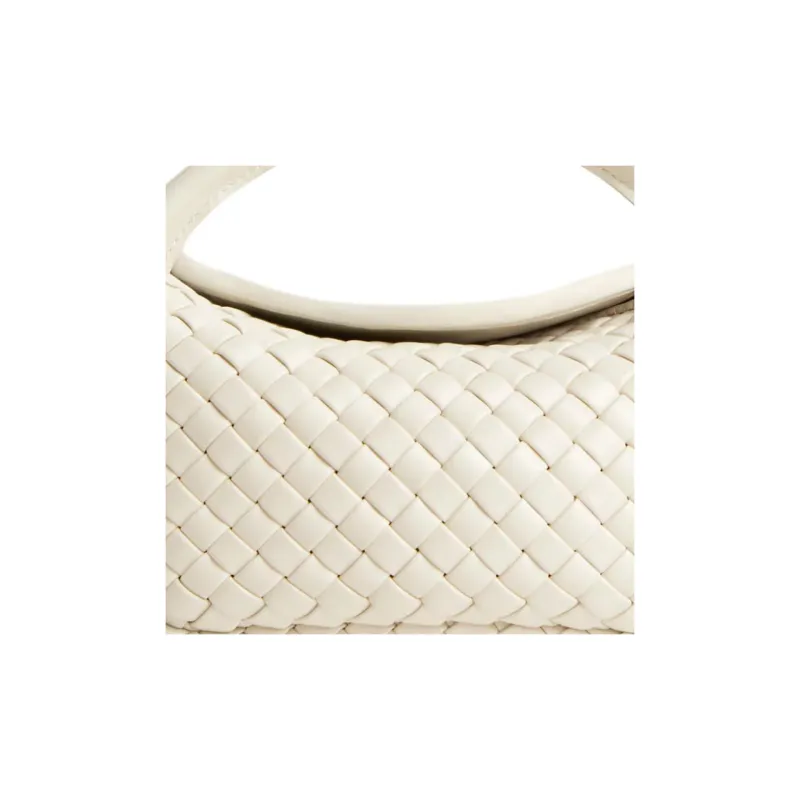 Bottega Veneta Lambskin Shoulder Bag, Crossbody Bag, Handbag Trumpets Women's White-4