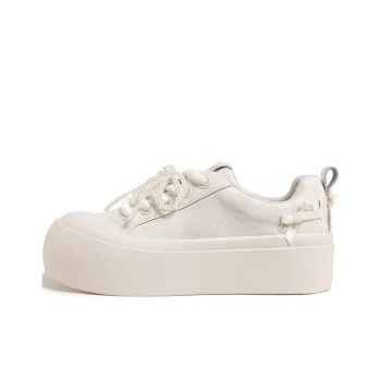 TTKJ Slip Resistant Low Top Skateboard Shoes Women's Jade Fat White