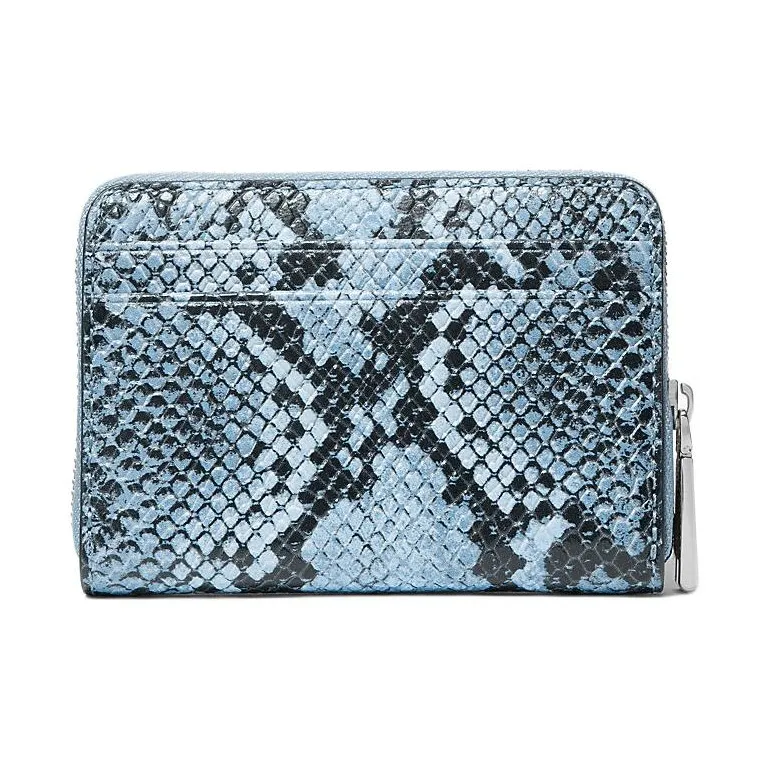 MICHAEL KORS Jet Set Leather Wallet Trumpets Women's Blue-1