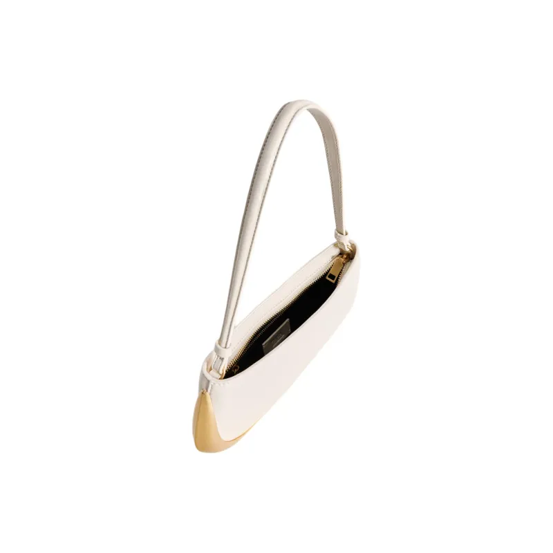 ZARA Polyurethane Shoulder Bag Women's White-3