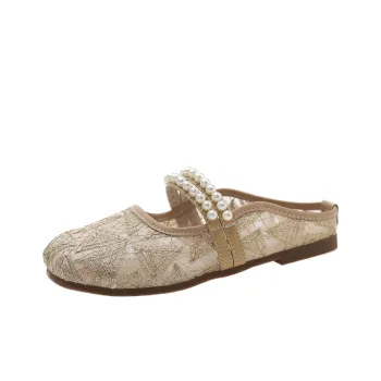 WUJI Rubber Sole Abrasion Resistant Slip Resistant Closed Toe Slippers Women's