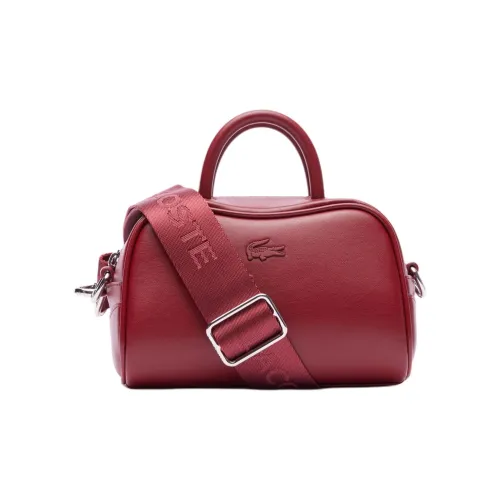LACOSTE Polyurethane Bonded Cowhide With Polyester One Shoulder Handbag Crossbody Bag Mini Women's Red
