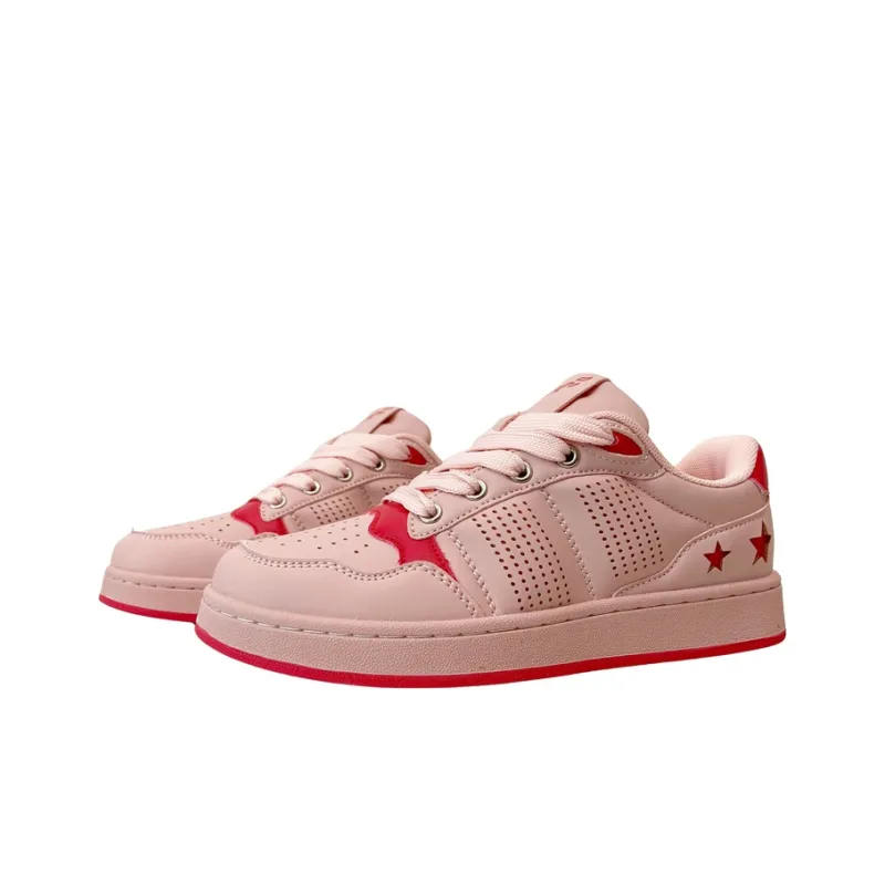 MQGAll Slip Resistant, Abrasion Resistant, Breathable Low Top Skateboard Shoes Women's Pink-2
