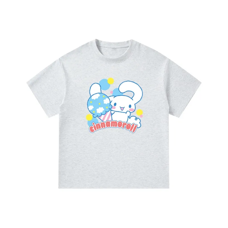 Sanrio x CINNAMOROLL Yugui Dog T Shirt Unisex White Heather Gray-7