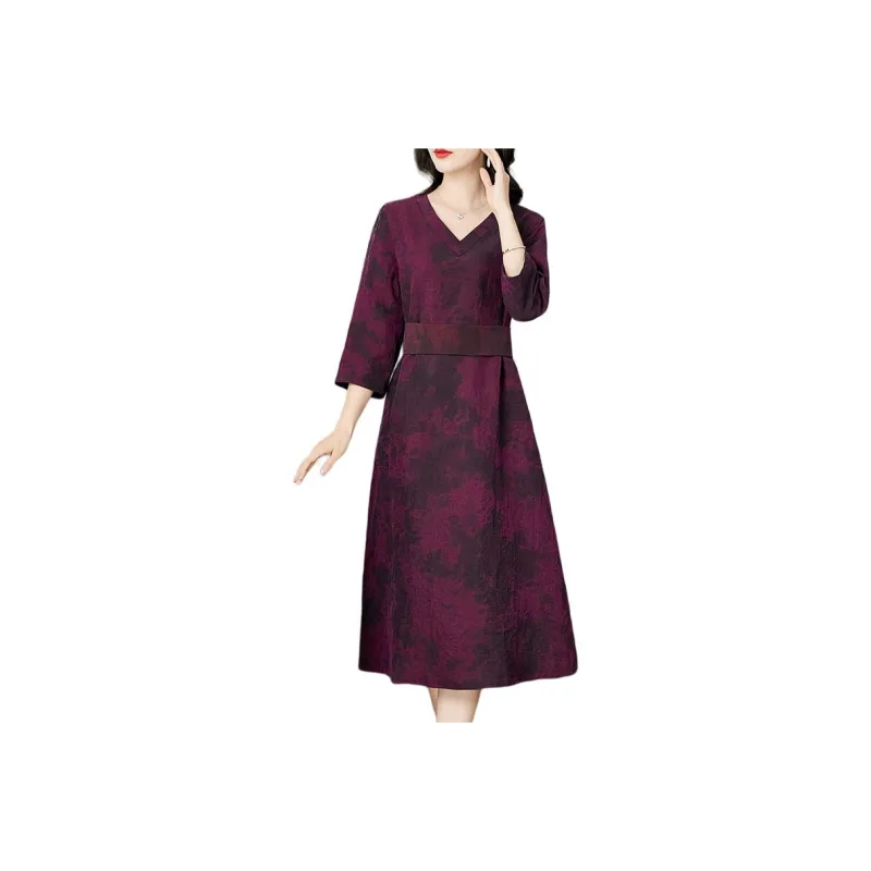 Yi Mengyuan Silk Short Sleeved Dress Women's-0