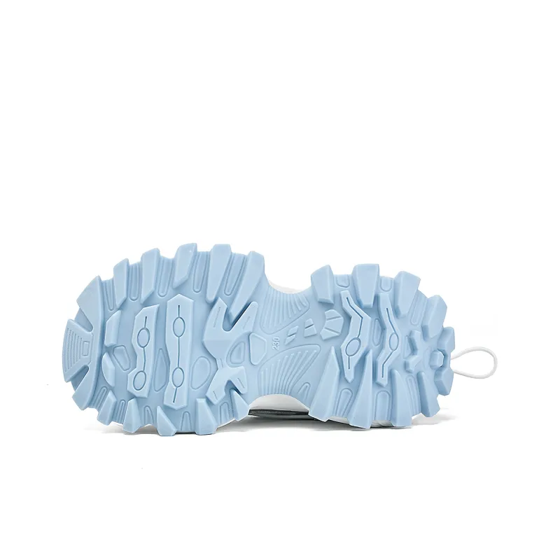 La Chapelle Anti Slip Wear Resistant Low Top Chunky Sneakers Women's Blue-5