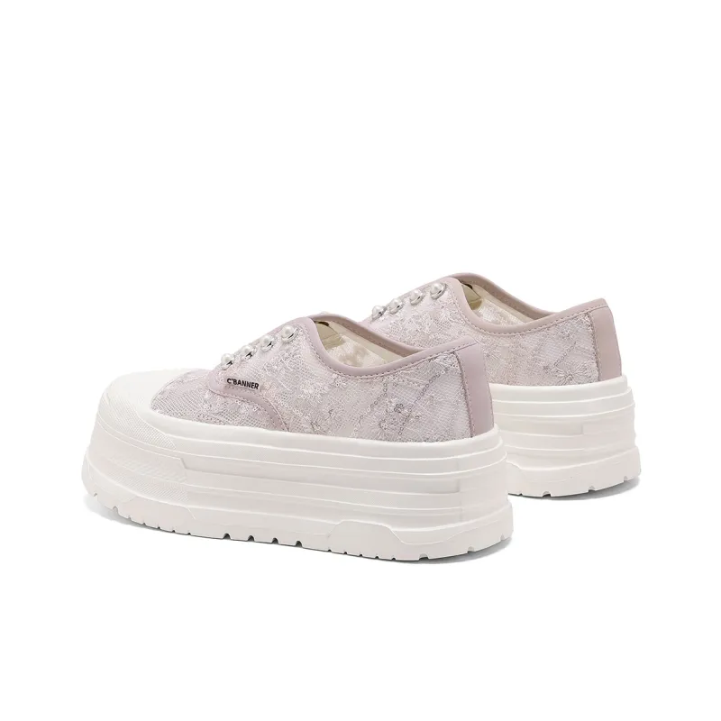 C°BANNER Casual Shoes Women's Low Top Pink Purple/Beige/Yellow-4