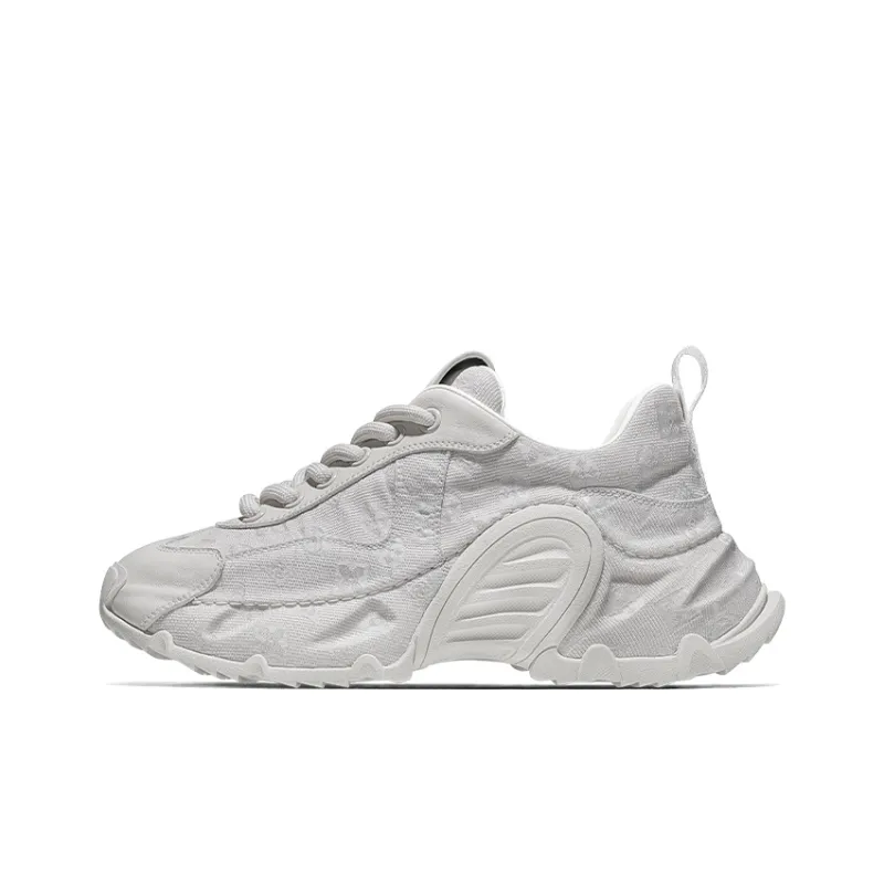 SALAXI Cushioning Abrasion Resistant Lightweight Height Increasing Mat Low Top Chunky Sneakers Unisex-12