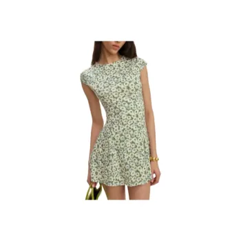 REFORMATION Yves Knit Dress Short Sleeved Dress Women's