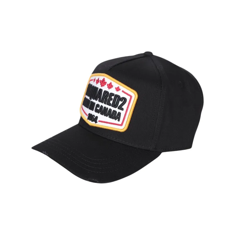 Maxi Logo Patch Distressed Baseball Cap-0