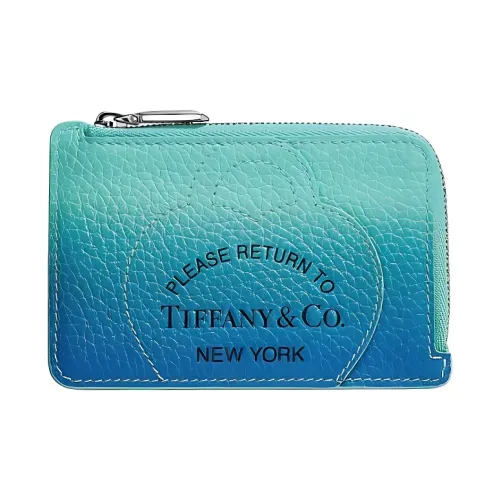 TIFFANY & CO. Return To Tiffany Collection Taurillon Leather Card Holder Women's Infinite Blue