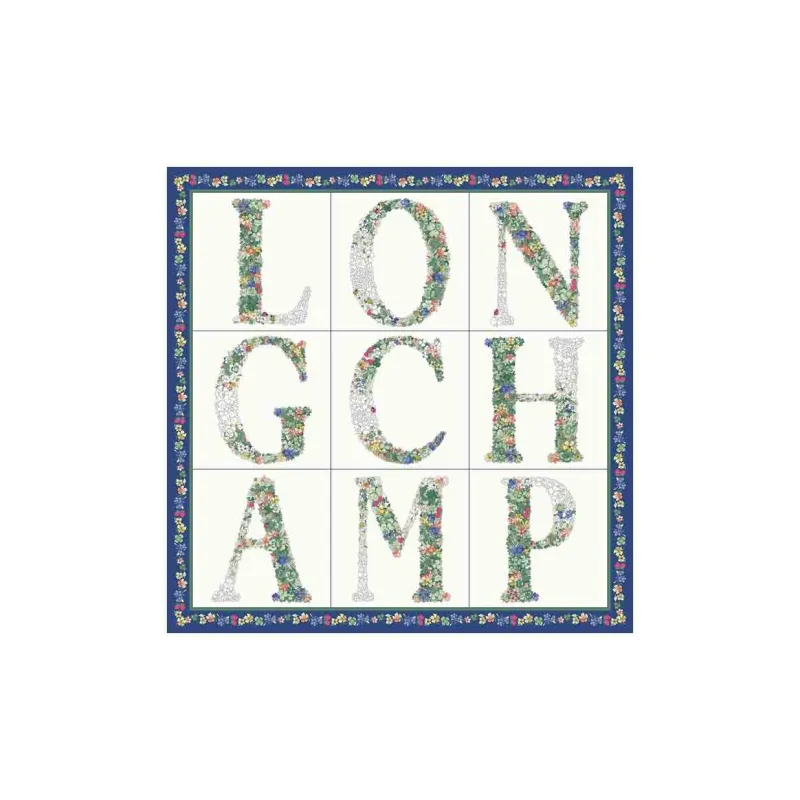 LONGCHAMP Silk Scarves Women's Marine Blue-0