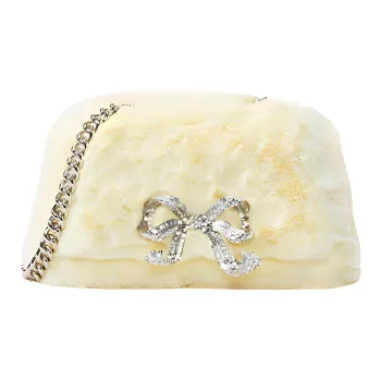 Self portrait Polyester Crossbody Bag Shoulder Bag Women's Cream Yellow