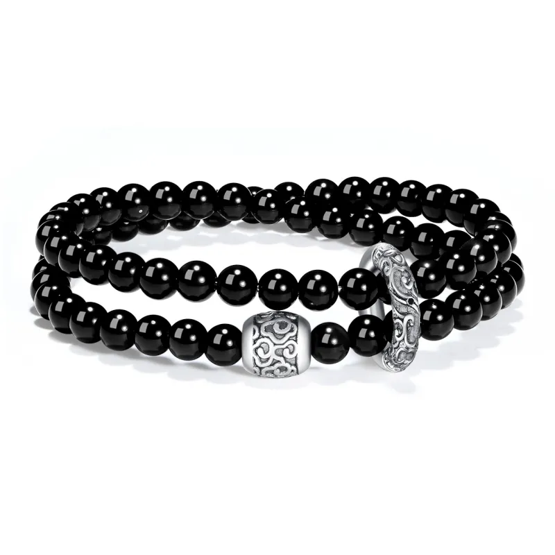 PUTUOSHANWENCHUANG Obsidian Jade Bracelets Unisex-0