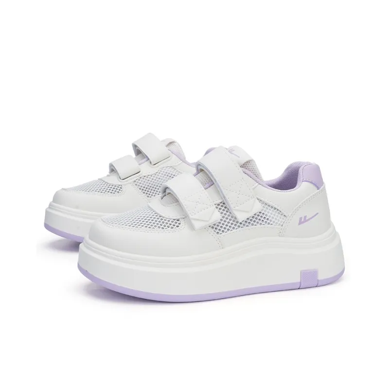 Warrior Anti Slip Wear Resistant Low Top Casual Shoes Women's Beige Purple-1