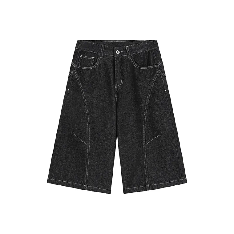 K411 Denim Shorts Unisex Original Denim Black-0
