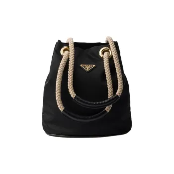 PRADA Re Nylon Recycled Nylon Bucket Bag Handbag Shoulder Bag Small Size Women's Black
