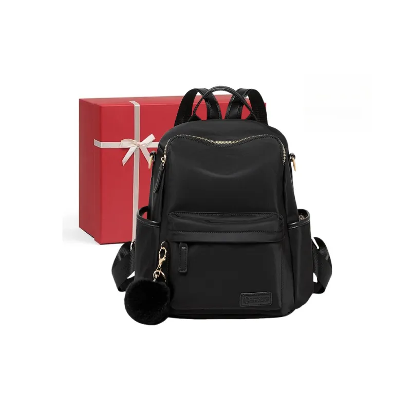 CNNCOO Fabric Backpack Women's Midnight Black-0