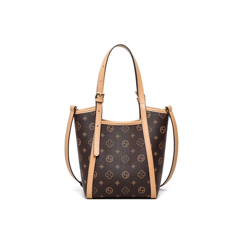 VINEY Synthetic Leather Handbag, Shoulder Bag, Crossbody Bag Regular Women's Coffee-2