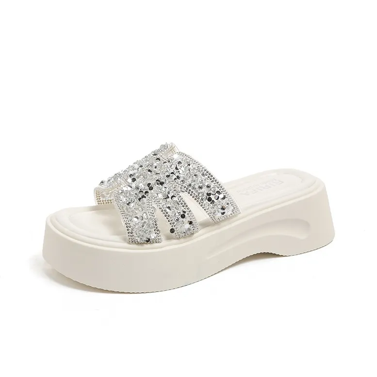 AFJI Slide Slippers Women's Beige/Silver-0