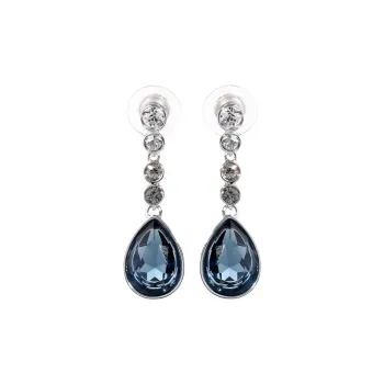 Swarovski Artificial Crystal Earrings Unisex Blue
