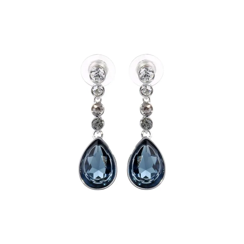 Swarovski Artificial Crystal Earrings Unisex Blue-0
