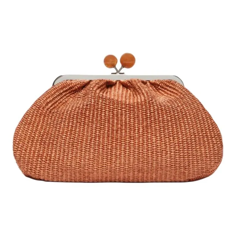 WEEKEND MaxMara Pasticcino Cotton Clutch Medium Size Women's Brown-1