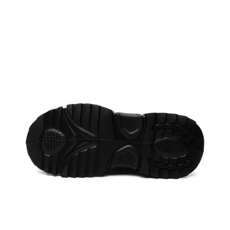 JEEP SPIRIT Shock Absorbers With Slip Resistant And Abrasion Resistant Properties Low Top Chunky Sneakers Men's Black-4