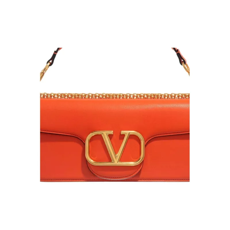 Valentino GARAVANI Calfskin One Shoulder Handbag Women's Orange-1