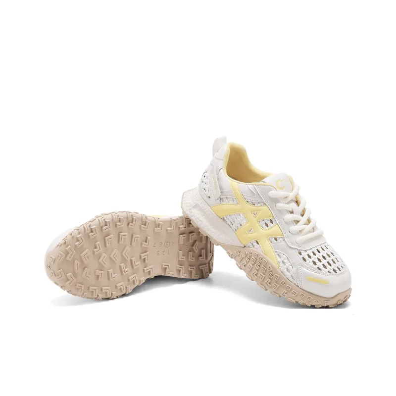 C°BANNER Casual Shoes Women's Low Top Silver Blue/White/Yellow/White-8