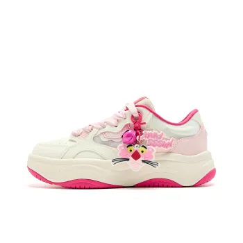 QIAODAN Coverage Slip Resistant Lightweight Low Top Skateboard Shoes Women's Ivory White Frost Pink