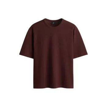 H&M T Shirts Men Burgundy