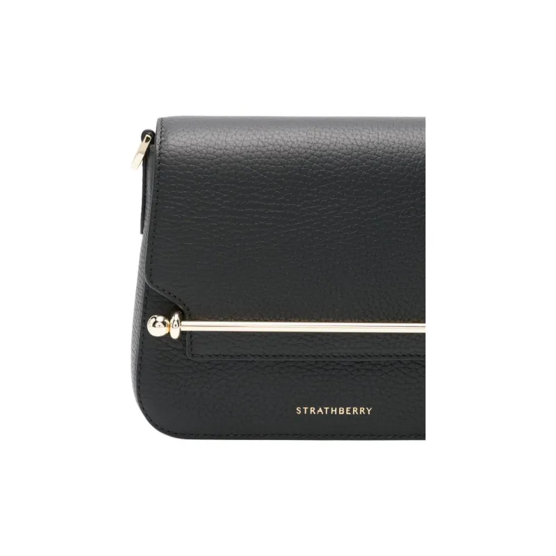 Strathberry Leather Shoulder Bag, Crossbody Bag Women's Black-3