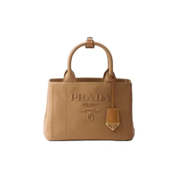 PRADA Cotton Handbag Trumpets Women's Tobacco