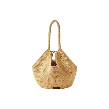 KHAITE Raffia Tote Bag, Shopping Bag, Handbag Women's Beige