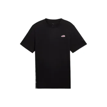 PUMA EssentialsSuede Logo WARDROBE T Shirt Men's Black