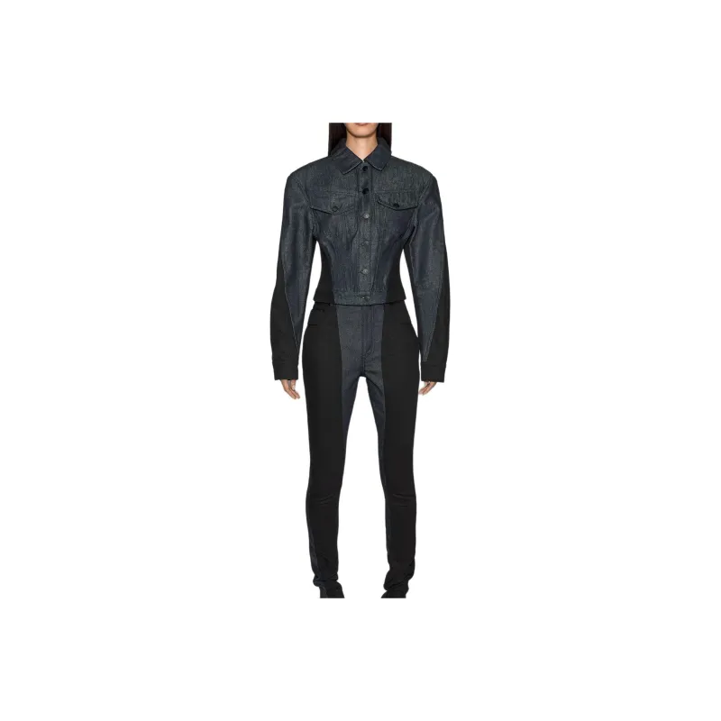 Mugler Colour block Denim Jacket-0