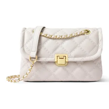 VINEY Cow Leather Small Square Bag, Crossbody Bag, Shoulder Bag Trumpets Women's Ecru
