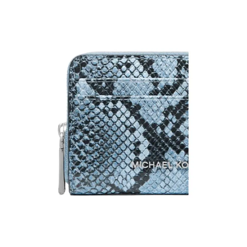MICHAEL KORS Jet Set Leather Wallet Trumpets Women's Blue-3
