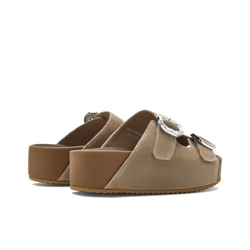 NINE WEST Abrasion Resistant Slide Slippers Women's Apricot-4